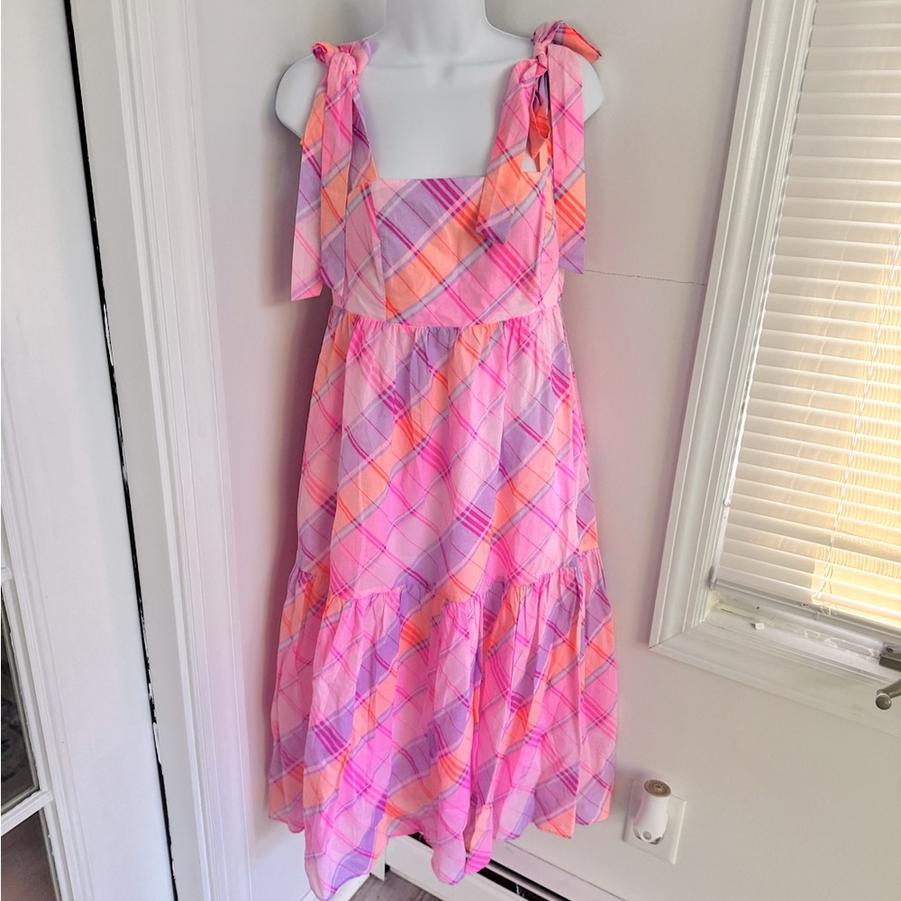 NWT Lilly Pulitzer Anlee Dress Madras Plaid Size 4